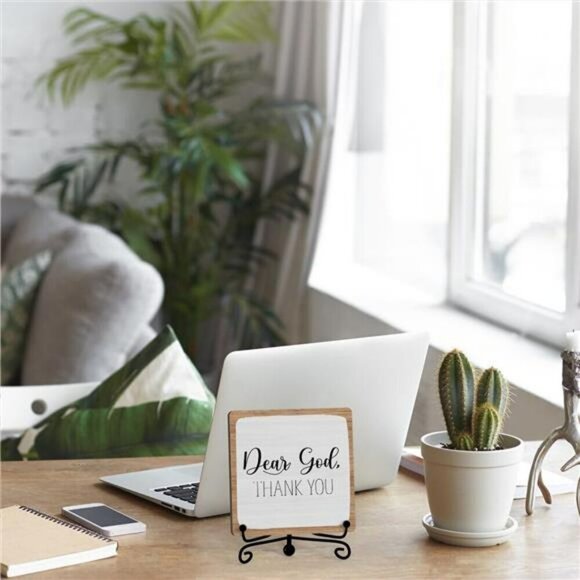 Boho Farmhouse Table Shelf Decor Christian Wood Sign Office Bedroom Gift - Picture 5 of 7